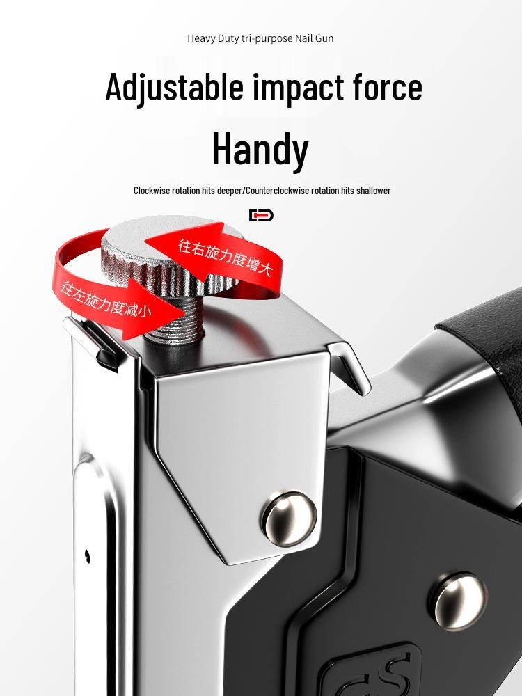 U-Shaped Manual Nail & Stapling Gun for Bookbinding and Woodworking