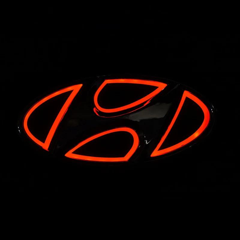 Car 5D LED Front Rear Light Emblem Sticker For Hyundai Genesis N-LINE I10 I20 I30 I40 IX20 IX35 Kona Getz Veloster Tucson Elantr KK10