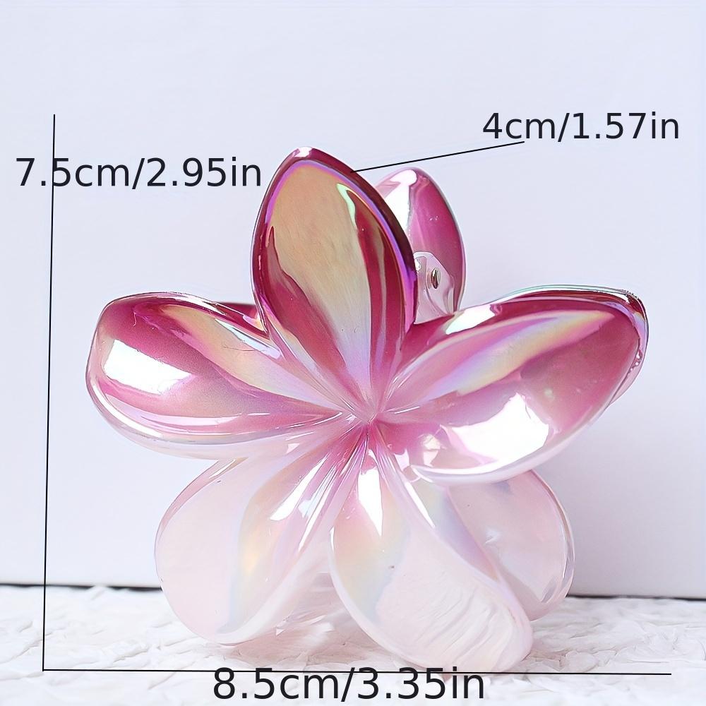 1 Stück Elegante Frangipani Haarnadel, Glitzernde Kunststoffblume Haarspange, Niedliches Hai-Klammer-Design, Farblich passend, Mittlere Größe, Einzelnes individuelles Stück