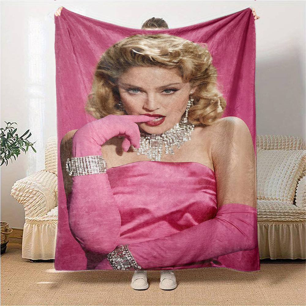 Pink Glamour Portrait Blanket Soft Throw Blanket For Home Bedroom Bed Sofa Travel Office Solid Christmas Blanket