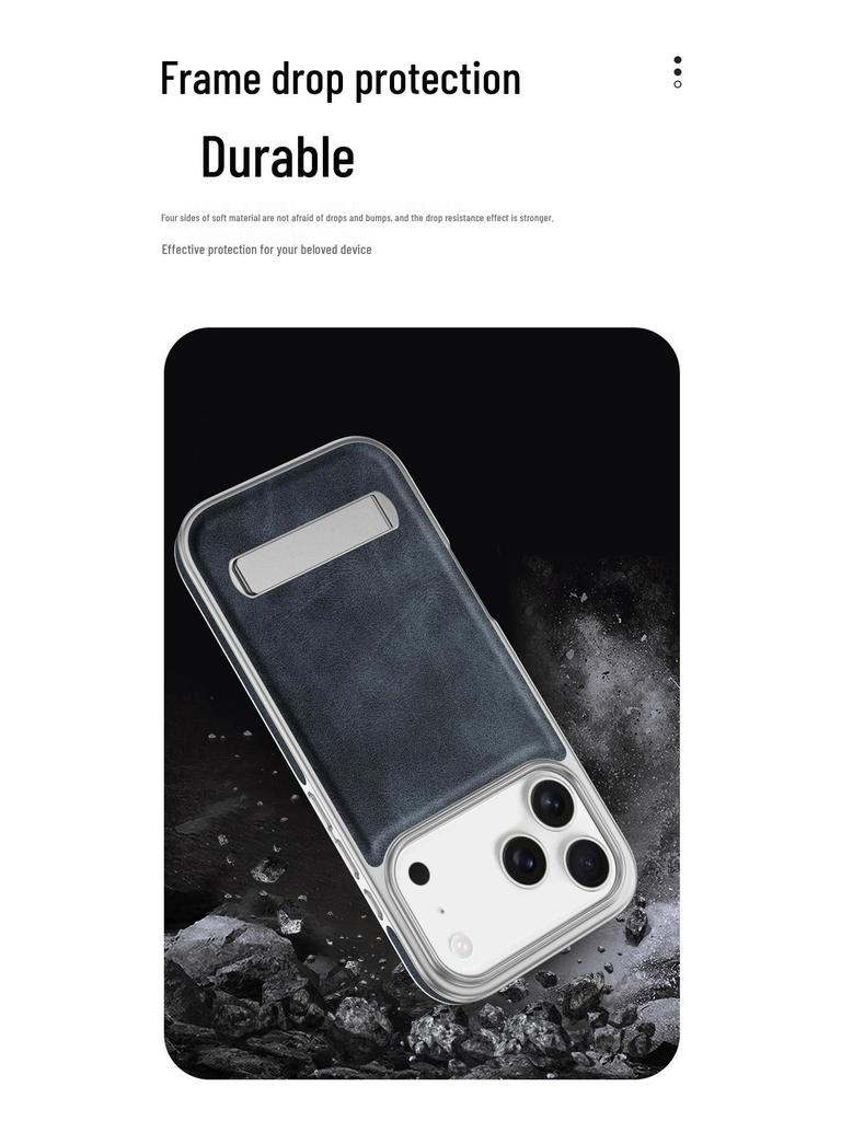 Light Luxury Electroplated Leather Texture Phone Case for iPhone 17 Pro Max