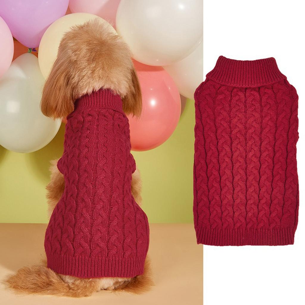 Zwei Fuß Lässig Elastisch Einfarbige Multi- Vollzopfmuster Bequem Teddy Bichon Hundepullover