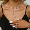 Crystal Rhinestone Necklace Jewelry Set Fashion Temperament Inlaid With Diamonds Women'S Wedding Jewelry