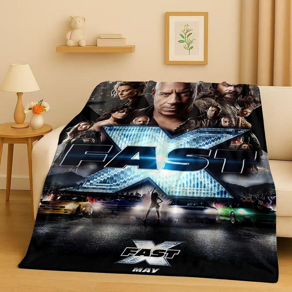 3D Szybcy i Wściekli Vin Diesel Samochód Wyścigowy Koc Flanelowy, Niezwykle Miękki Ciepły Pluszowy Koc na Domową Sypialnię Łóżko Kanapę Pokrowiec Piknik Dzieci