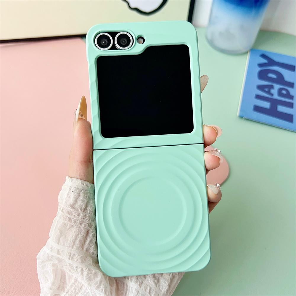 Wave Pattern Phone Case For Samsung Galaxy Z Flip 5 6 5G MagSafe Magnetic PC Shell Flip5 Flip6 Protective Back Cover