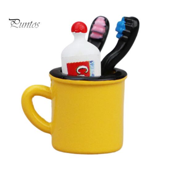 

Кукольный домик в миниатюре «Матч 1»:6 и 1:12 кукол, реалистичная зубная паста из сплава, зубная щетка, мини-набор чашек для кукольного дома, аксессуары, игрушки B жёлтый