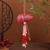 Chinese Style Gourd Pendant Keychain with Embroidered Sachet and Crystal Tassel - Hanfu Accessory and Creative Gift