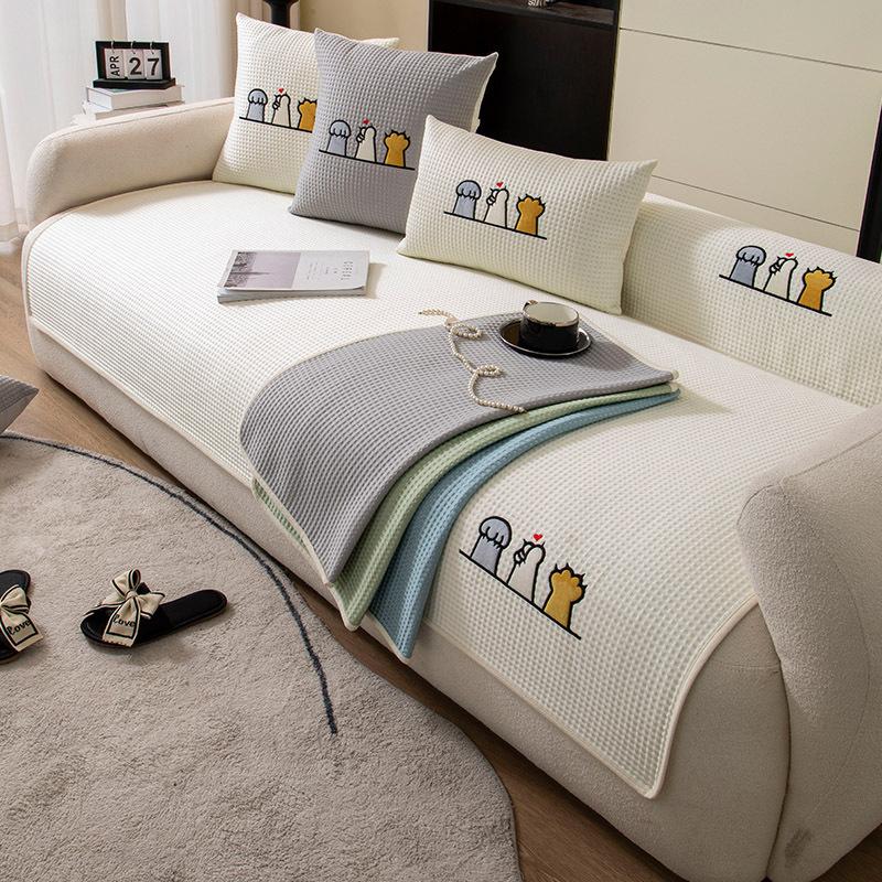 Ice Silk Sofa Cover Summer Cool Feeling Universal Sofa Slipcovers For Living Room Non-Slip Couch Protector Towel Home Decor