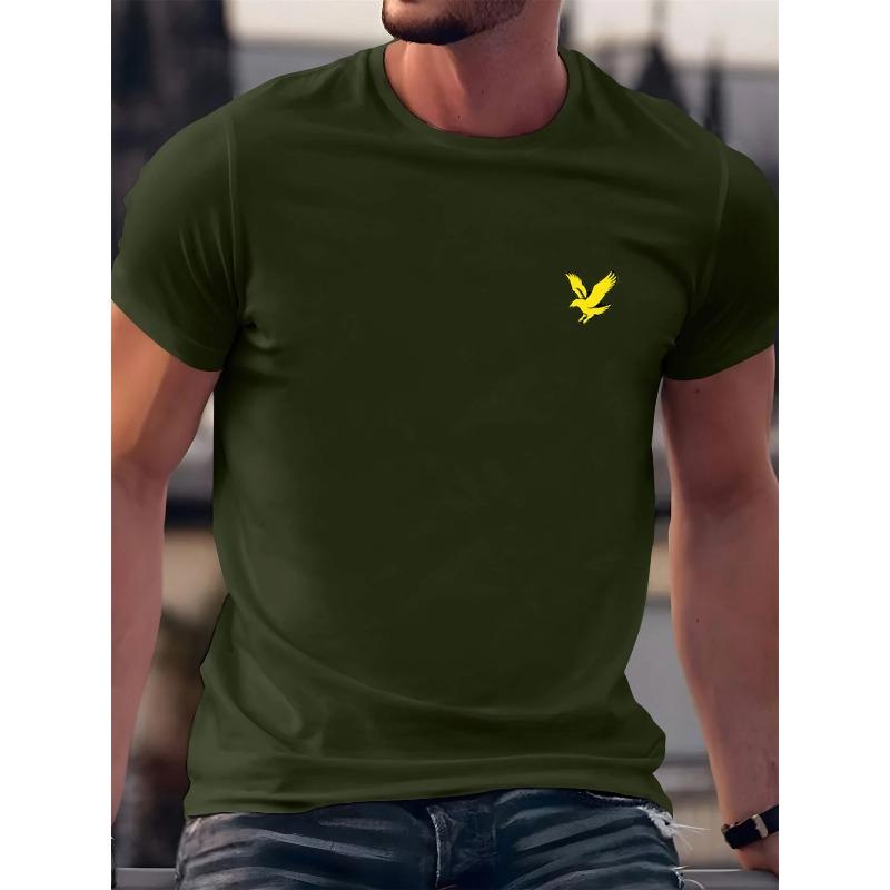 Plus Size FUGUIS Mode Bedrukte Top Casual Los Korte Mouwen Ronde Hals T-shirts Heren S