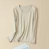 Women's Thickened Mulberry Silk Base Layer Set - 270g, Round Neck, Brushed for Warmth in Autumn