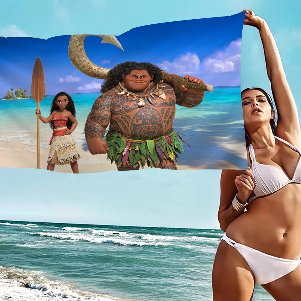 

Cute Moana Cartoon Beach Towels Shower Towel Sauna Travel Spa Microfiber Quick Dry Gym Accessories Cute Room Decor W40*H60(CM)