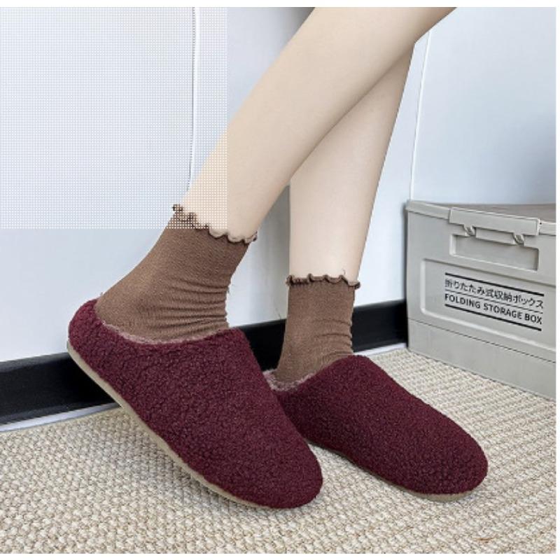 

Удобные тапочки-полусапожки с сумкой, женские, осенние, новая коллекция, ленивые хлопковые тапочки, маленькие, универсальные 40 бордовый