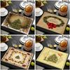 Christmas Linen Placemats Table Decoration Printed Placemat Non-slip Heat Insulation Anti-scald Pads Kitchens Accessories