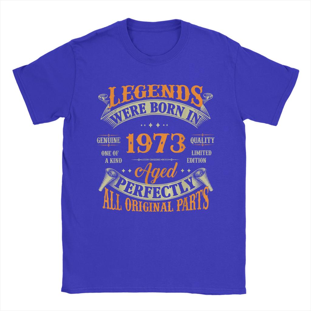 Unisexs 53rd Birthday Legends Born in 1973 53 Years Old T Shirt  Pure Cotton Tops Short Sleeve Round Neck Tee Shirt TShirts