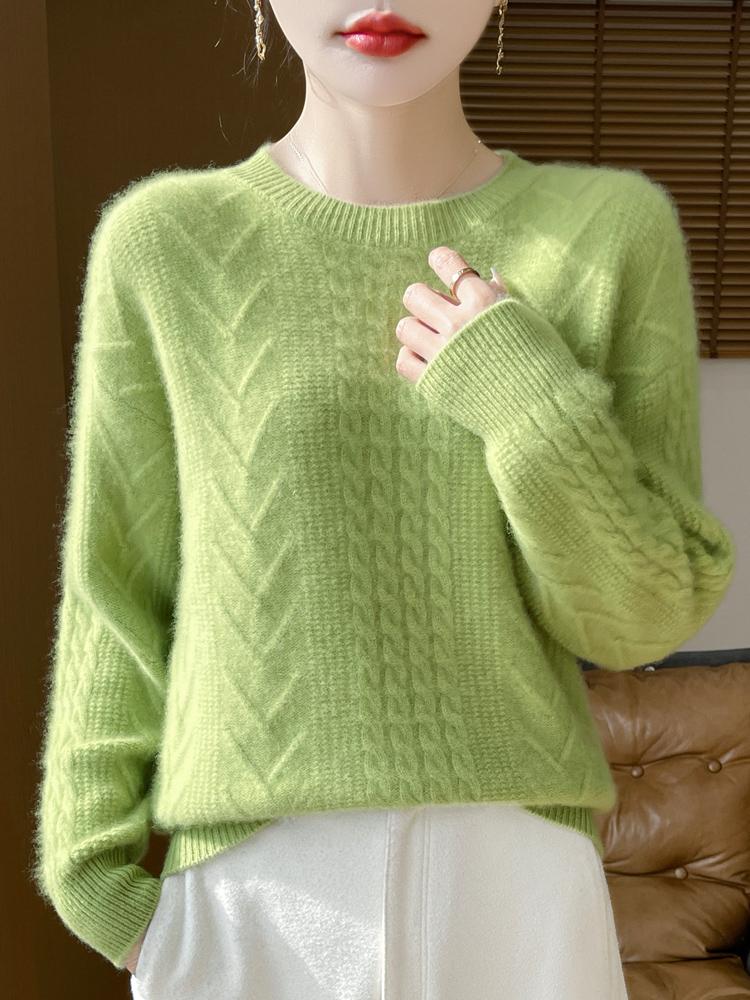 Women's Cashmere Sweater Qinghe Cashmere 30% Cashmere 70% Wool Autumn and Winter Cashmere Pullover Soft and Warm