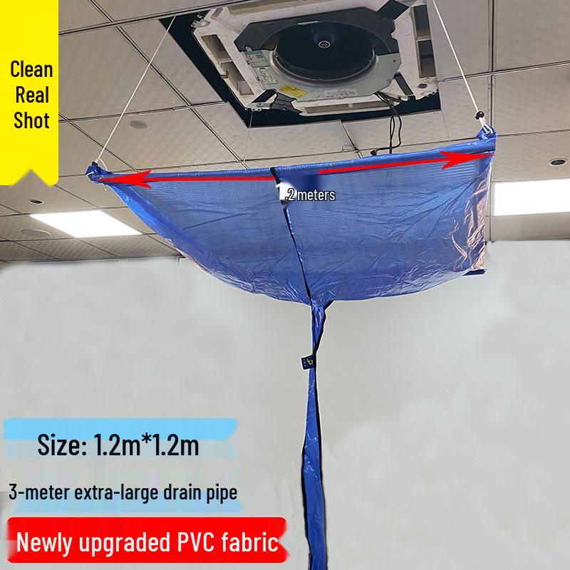 Universal Ceiling AC Cleaning Cover with Water Collection Bag for 3-5 HP Units