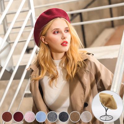 Wool Blend Beret Plain Ladies Womens Girls Boy Hat Autumn Winter Warm Cap