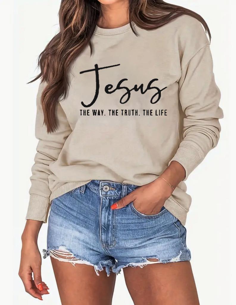 2023 Autumn/Winter Cross-border Supply Amazon Women's Letter Print Solid Color Sweatshirt Factory Direct Sales Production