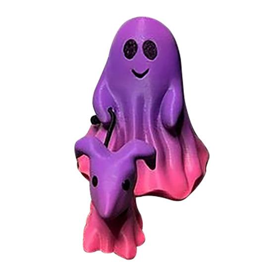 Halloween Ghost Walking Dog Statue Spooky for Halloween Home Tabletop Ghost Dog Figurine Garden Decor