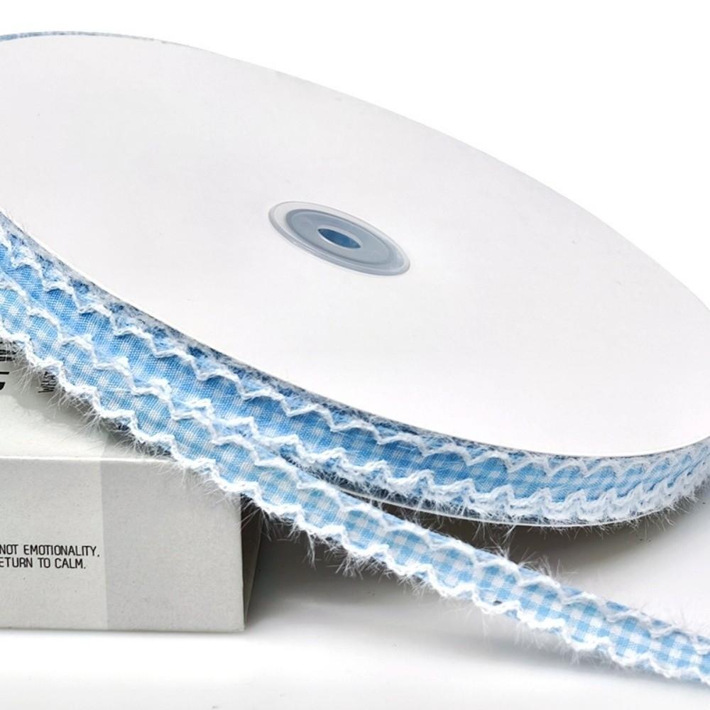Frayed Edge Checkered Ribbon 1cm Width Fabric Binding Tape Creative Wavy Edge Ribbon  DIY Bow Craft