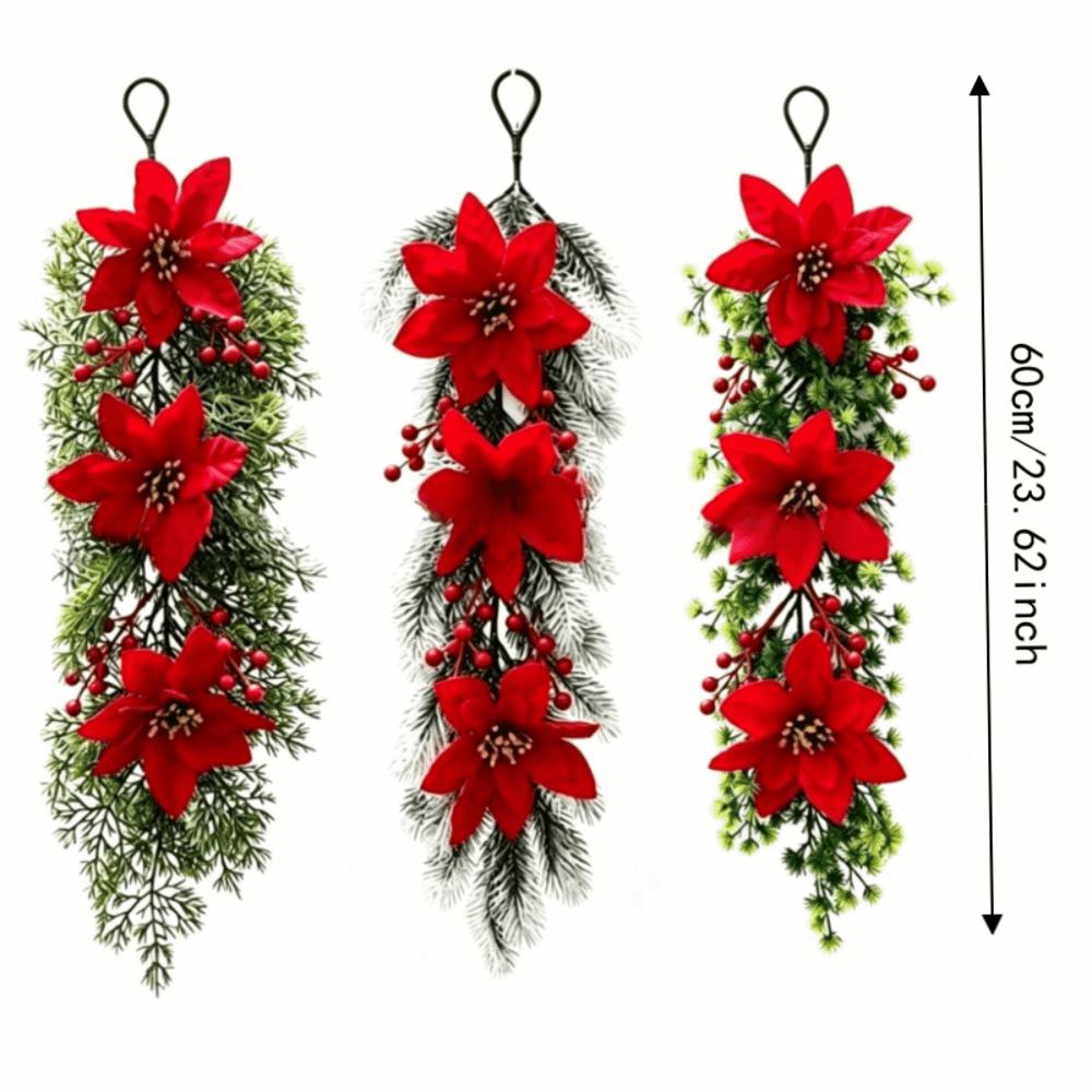 Faux Flower Artificial Pine Branch Wall-Mounted Hanging Ornament Christmas Hanging Vine Home Party