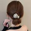 Vintage Haargummi Elegantes schwarzes Stoff-Haargummi mit funkelndem Rosendesign Ideal für Haaraccessoire, Scrunchie, Rosenblume, Haarknoten