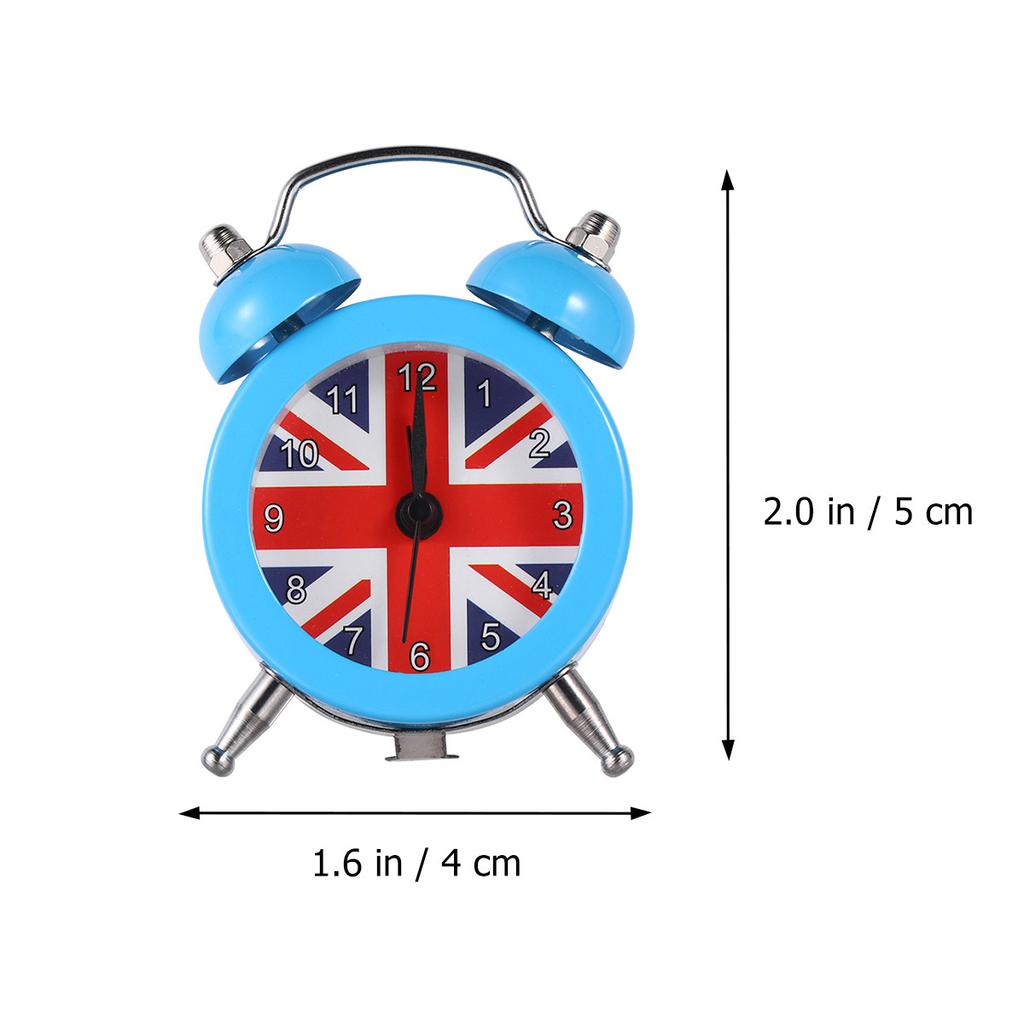 1Pcs Mini Union Jack Alarm Clock Desktop Bedside Clock for Students Home Dorm Room Decor Silent Movement Premium Material
