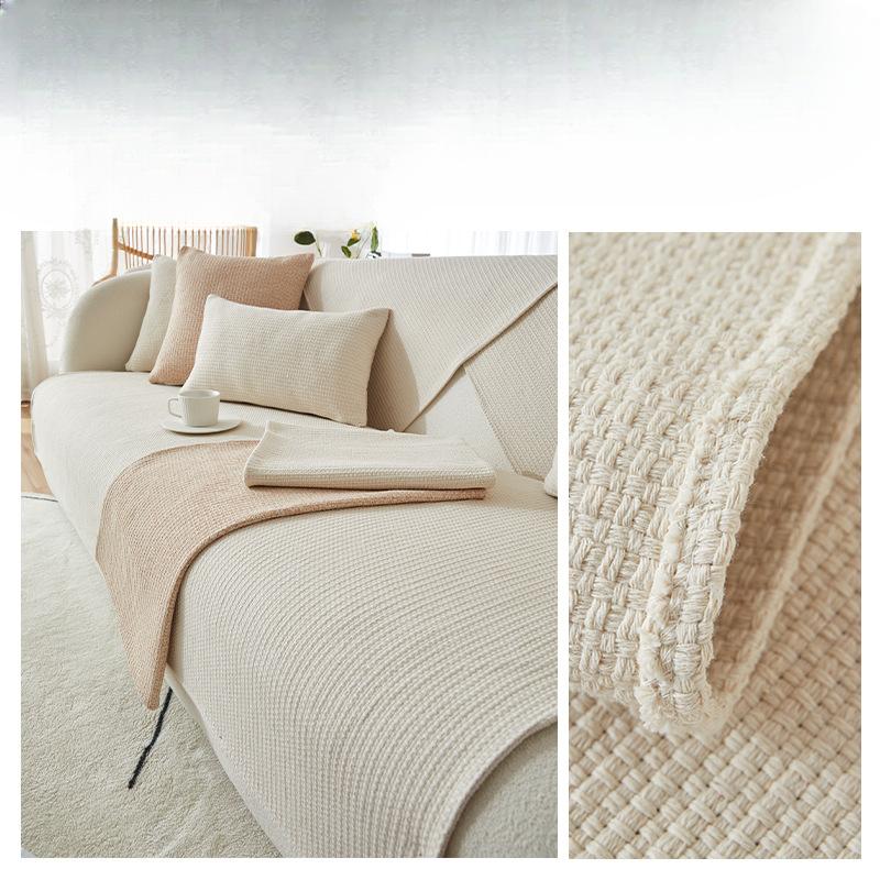 Sofa Cushion Four Seasons Universal Solid Color Living Room Sofa Cover Cloth Breathable Non-Slip Sofa Cover