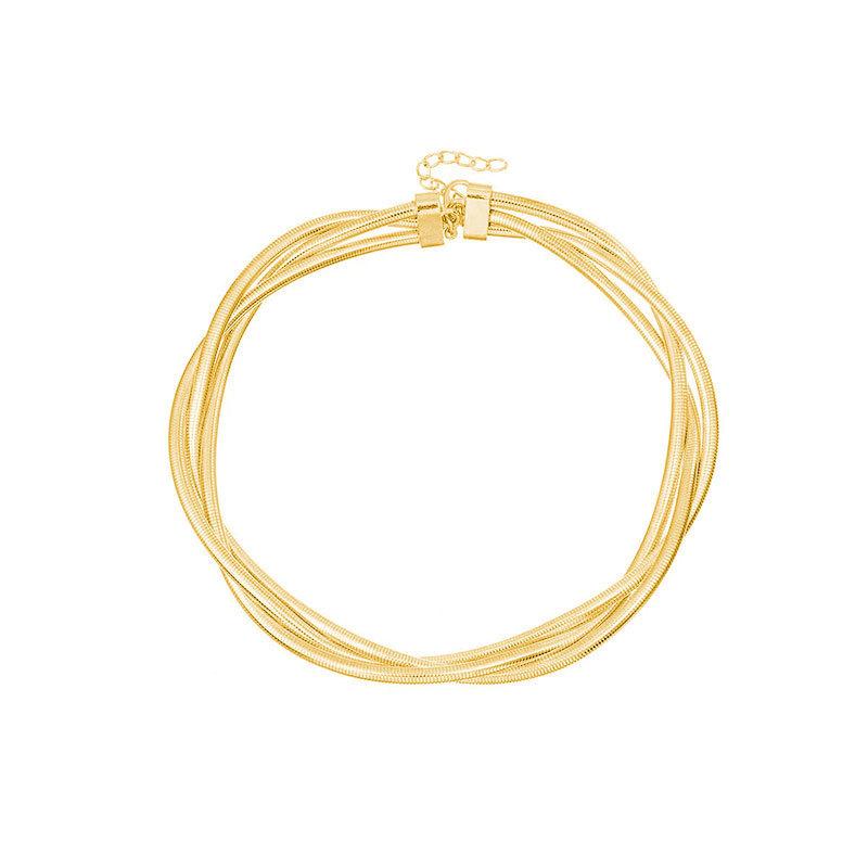 Three-Wire Winding Spring Collar Bracelet Light Luxury High-End Metal Punk Hip-Hop Necklace Bracelet