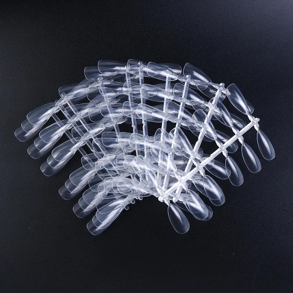 1Set Nail Art Design False Tips Display Stand Clear Practise Nail Tips Holder Strips Acrylic Gel Polish Showing Tools