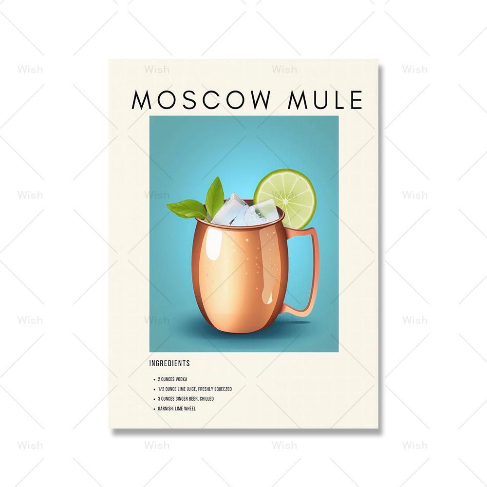 Cocktail Mai Tai Caipirinha Cin & Tonic Bar Vintage Wall Art Canvas Painting Nordic Posters And Prints Picture For Kitchen Decor