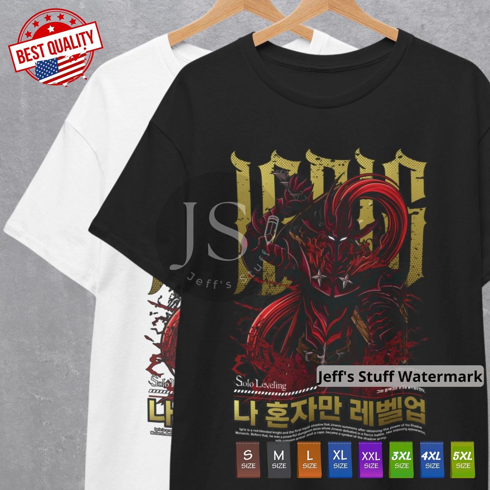 Игрис Футболка Solo Leveling Сун Джин У Аниме Манга Японская Одежда Футболка Подарок 4XL