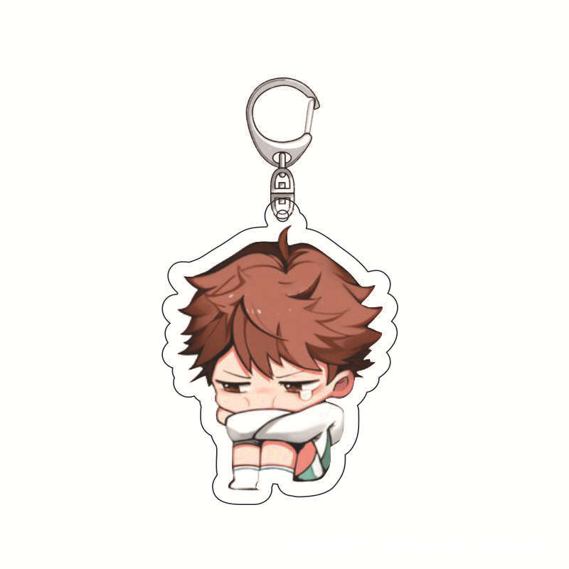 Haikyuu!! Hinata Shoyo Tobio Kageyama Daichi Sawamura Character Acrylic Car Keychain Cartoon Anime Charm Pendant Accessories