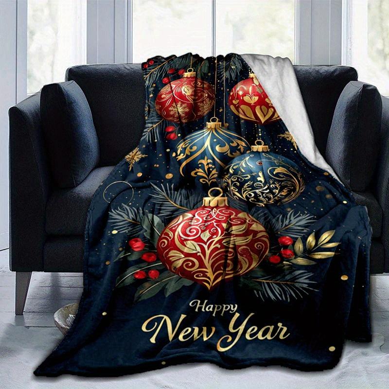 

1pc Merry Christmas Printing Lightweight Flannel Blanket, Comfortable and Warm Blanket, for Camping Sofa Bed and Couch Office, Gift 100x150cm