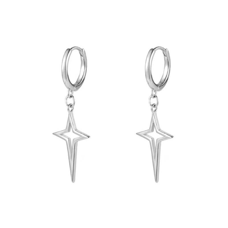 

Серебряные серьги с полым крестом S925