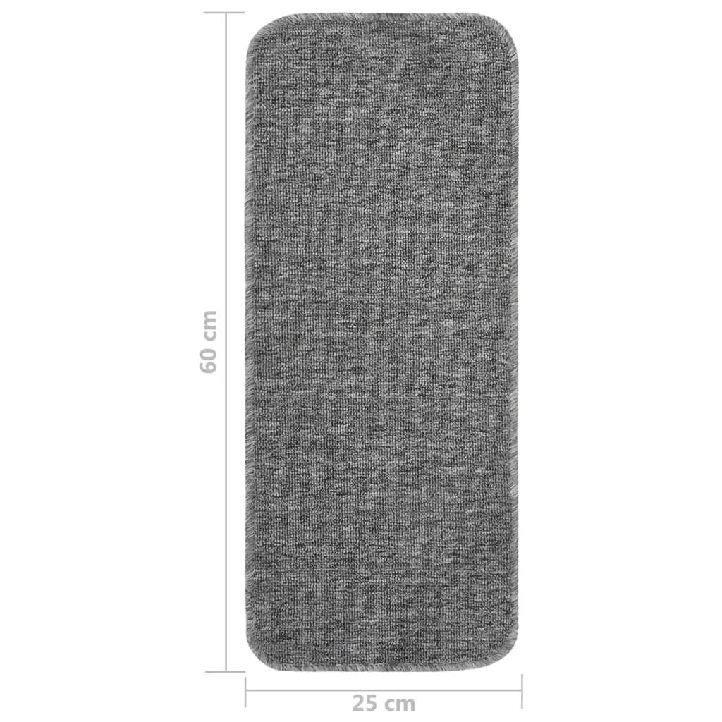 Vidaxl Antypoślizgowe Nakładki Na Schody, 15 Szt., 60X25 Cm, Szare