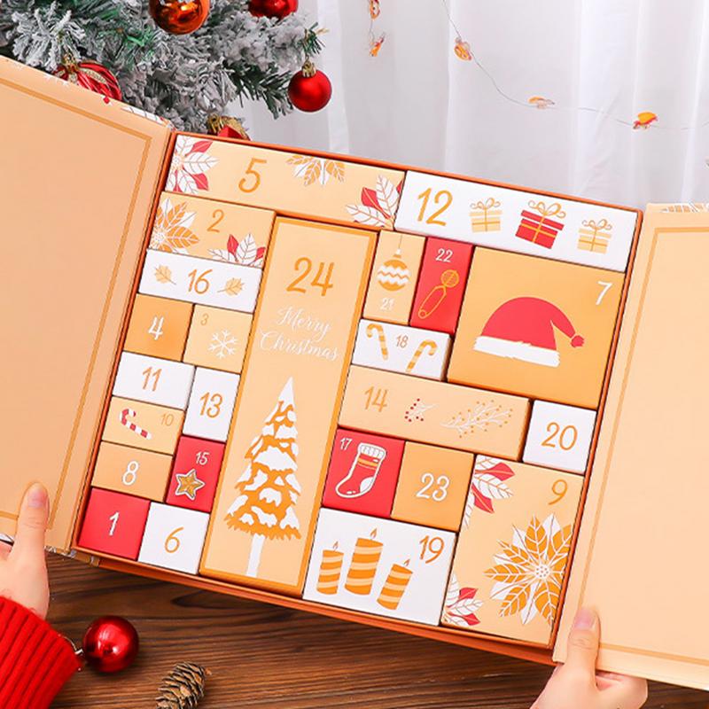 2025 New Christmas Gift Box 24 Days Countdown Calendar Empty Advent Cardboard Boxes To Fill For Small Gift And Models
