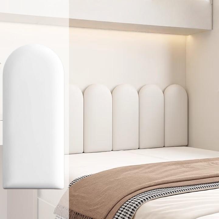 1PC 7.87inx15.75in Bed Headboards Anti-collision Wood Wall Panels Bed Head Headboard Stickers Tete De Lit