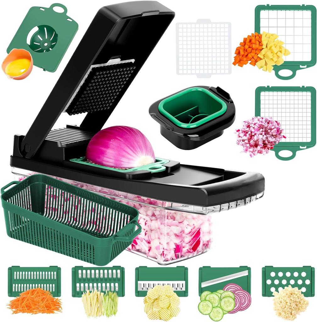 15 In 1 Multifunctional Vegetable Chipper Chopper Potato Onion Slicer with Egg Separator Fruit Dicer Slicer for Kitchen Tools