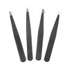Basics High Precision Tweezers Hair Removal Case Black 4-Piece Set