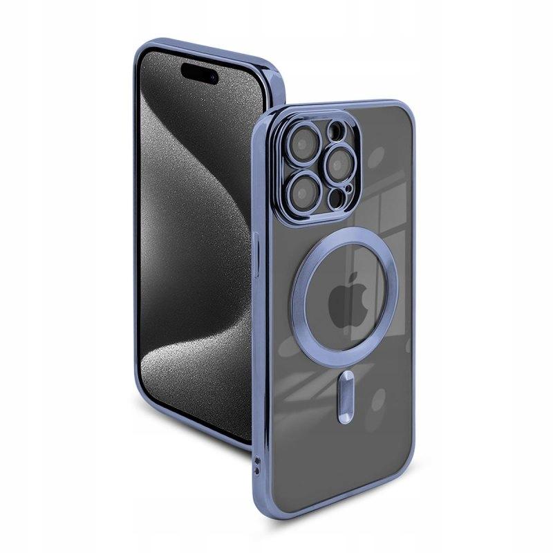Etui do iphone 11 pro max magsafe obudowa wzmacniana niebieski case + szkło