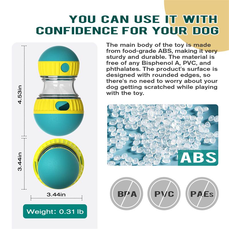 Pahar de jucărie pentru câini Minge de mâncare care curge Minge eliptică Minge de rulare Hrănire lent Protejează stomacul Mărește inteligența Articole pentru animale de companie