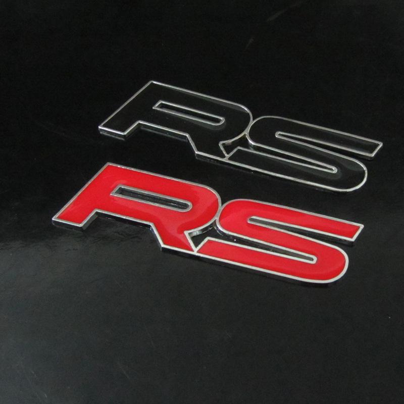 RS 3D Stereo Metal Tail Badge Car Decoration Sticker