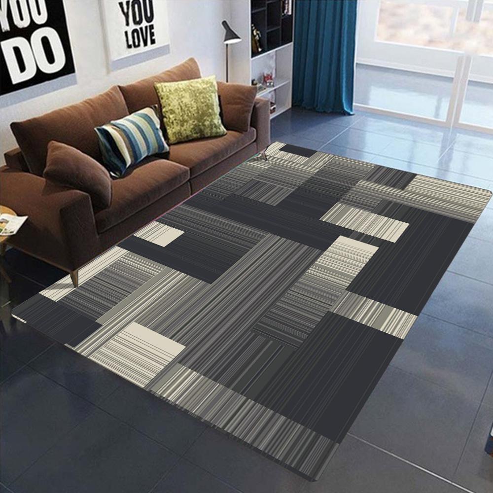 Modern Minimalist Geometric Pattern Carpet Mat Rug Abstract Design Color Durable Home Decoration Living Room Bedroom Floor Mat