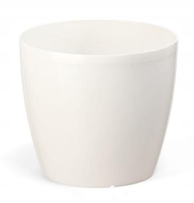 White Plastic Flowerpot 25x22 Cm Classic Smooth Magnolia