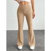 Women's Spring and Summer Temperament Simple Solid Color Tight Elastic High Waist Bootcut Pants