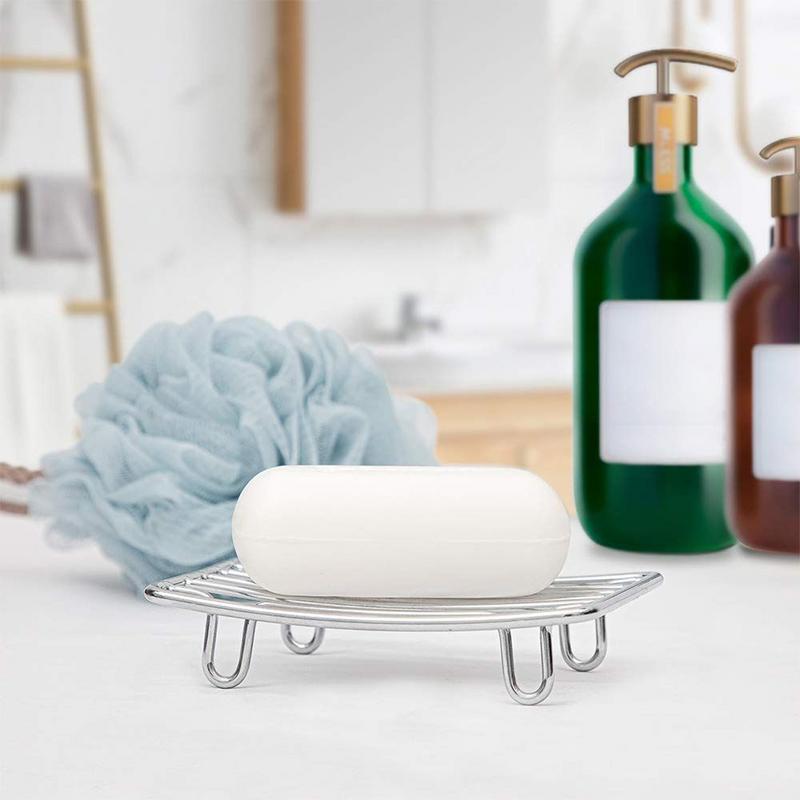 

Shower Soap Dish Self-Draining Bar Soap Holder Drain Sponge Rack Stainless Steel Wire Tray For RV Sink Cabinet Dorm Travel CHINA