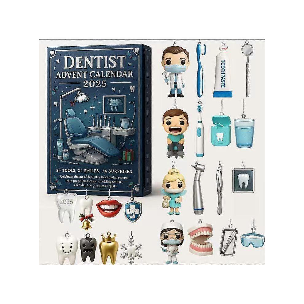 2025 Full-Style Acrylic Christmas Advent Calendar, Festive Decoration, Dentist