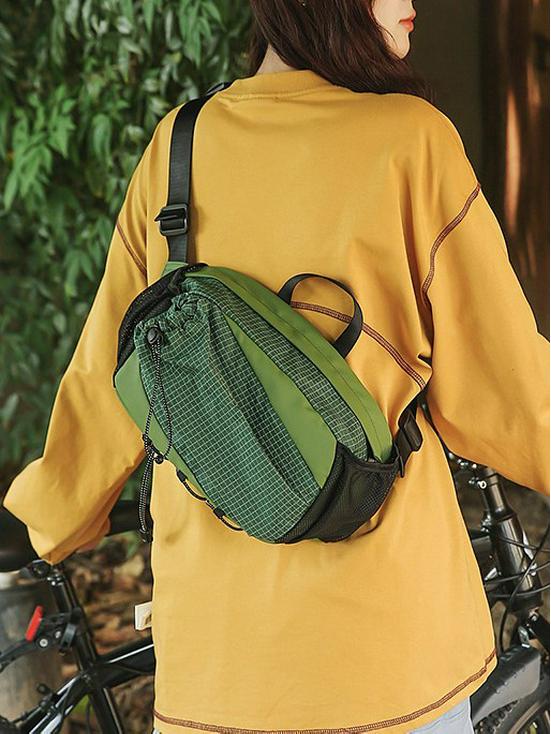 2025 Plaid Nylon Crossbody Bag - Versatile, Lightweight & Unisex for Casual Sports