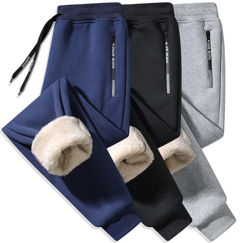 Autumn and Winter Sports Plus Fleece Thick Warm Pants Men's Casual Loose Comfortable Large Size Pants M-7XL